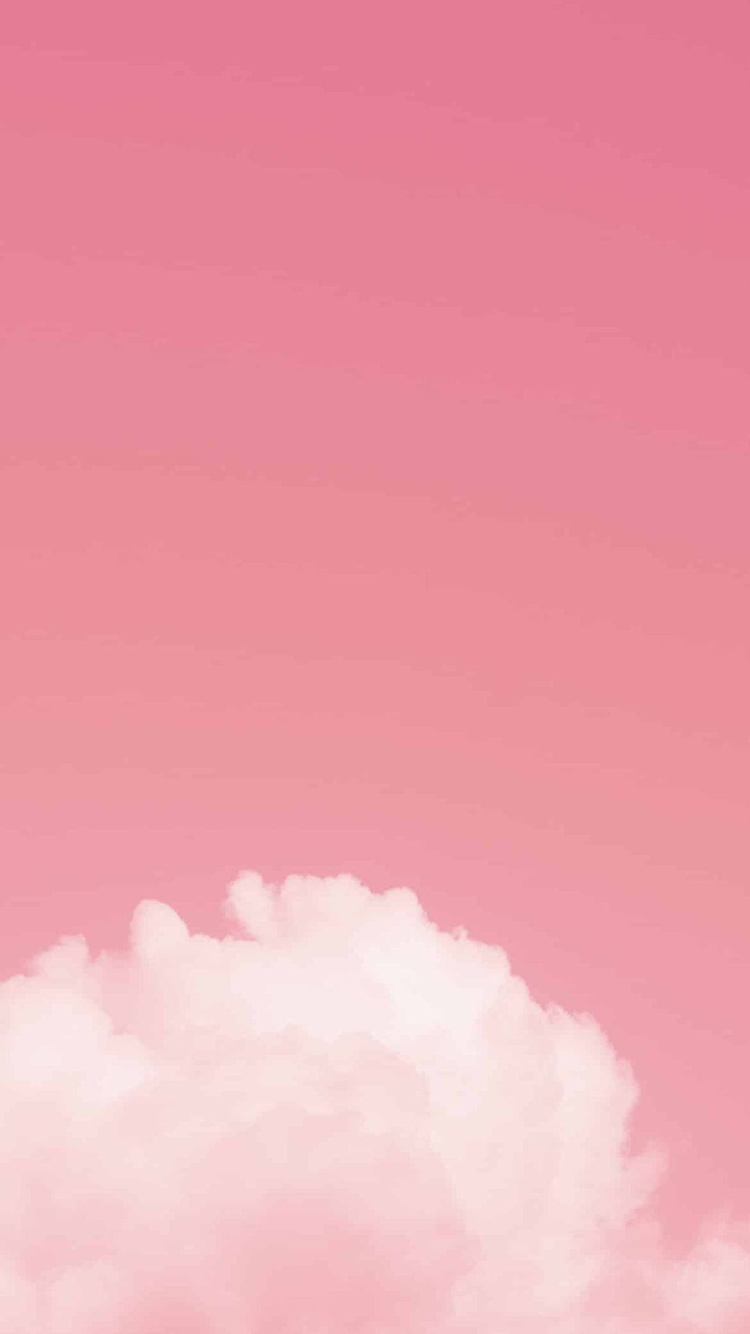 aesthetic pink, pink sky, fluffy white cloud, Full HD Phone Wallpaper