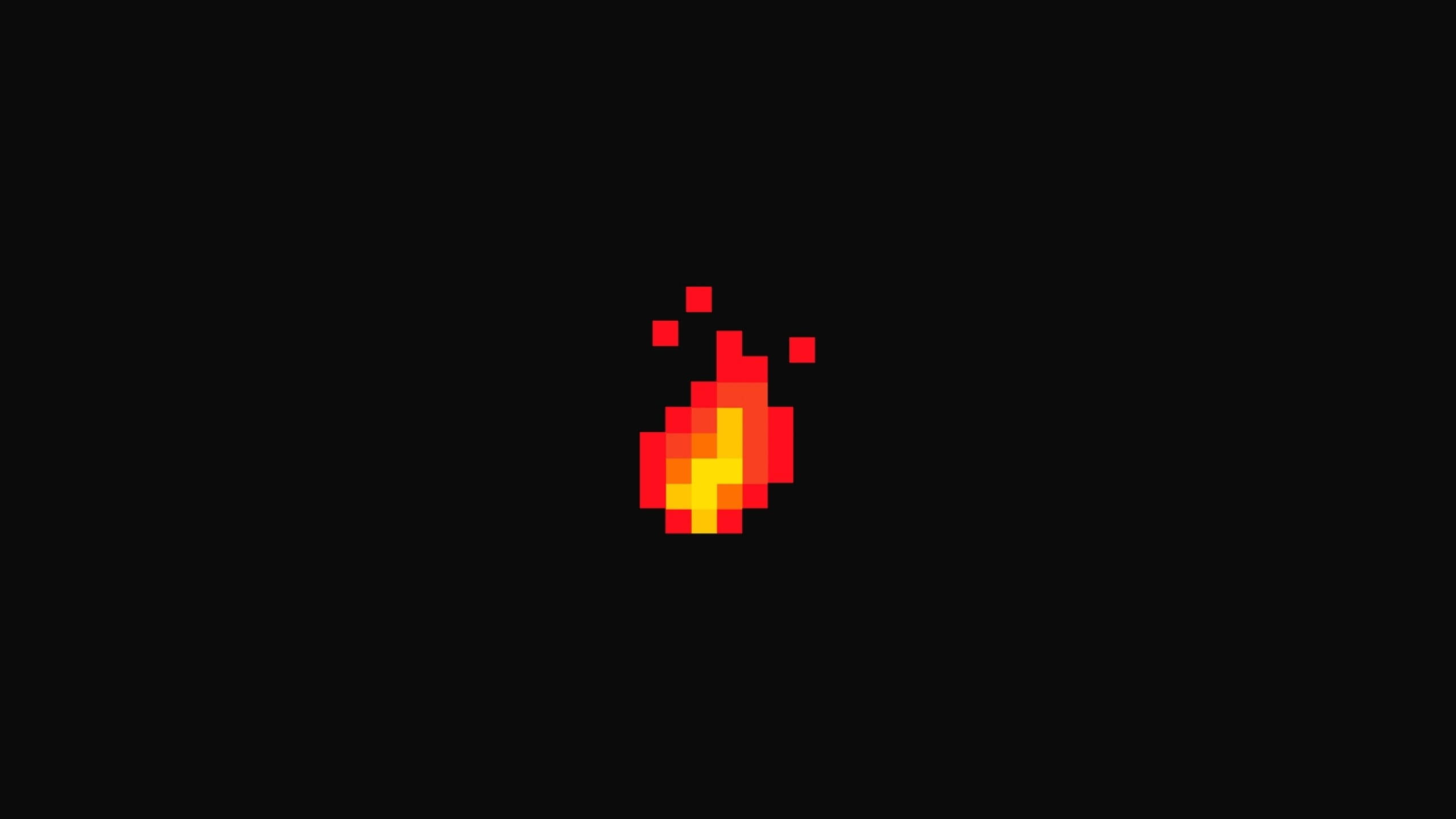 blazing fire, aesthetic pixel art, pixelated flame, 2K Desktop Wallpaper