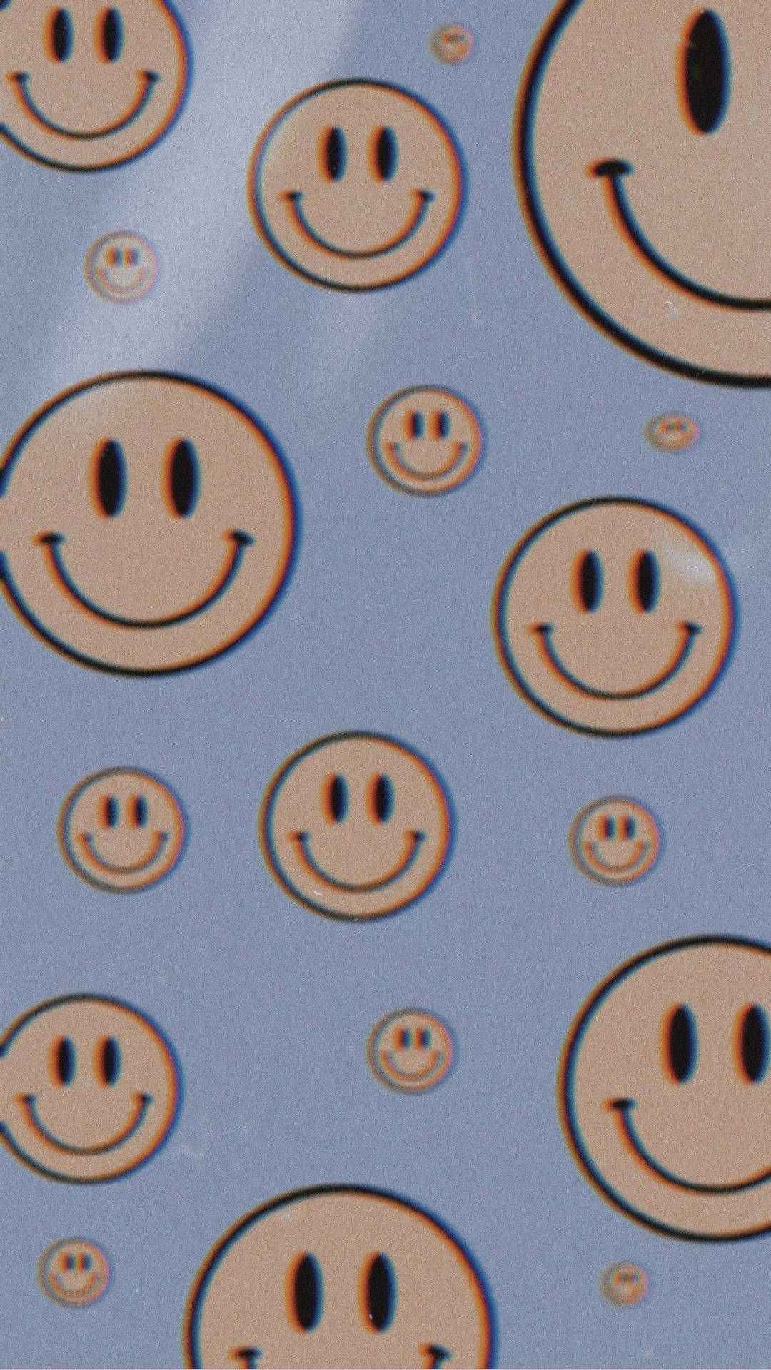 beige smiley faces, black outlines, soft blue background, Full HD Phone Wallpaper