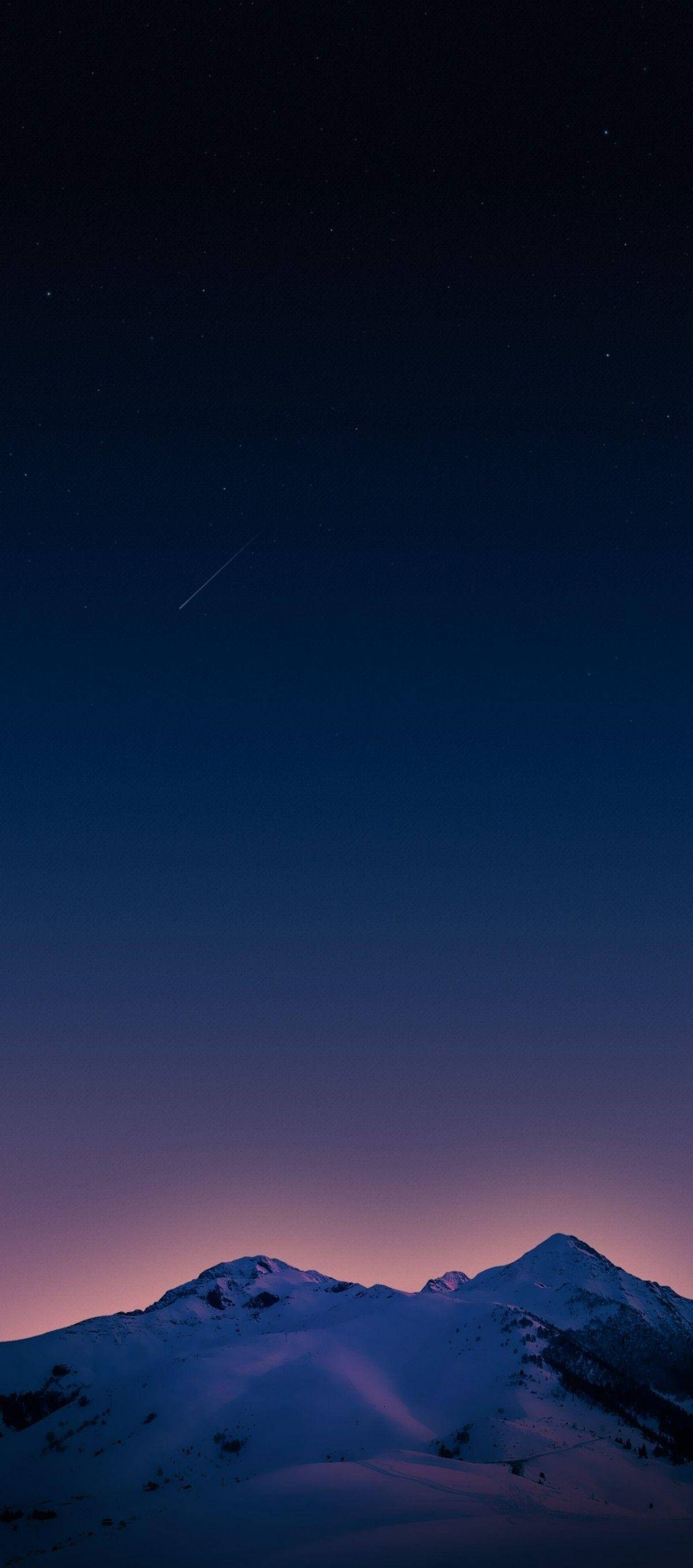 ice mountain, twilight sky, purple and blue, 2K Phone Wallpaper