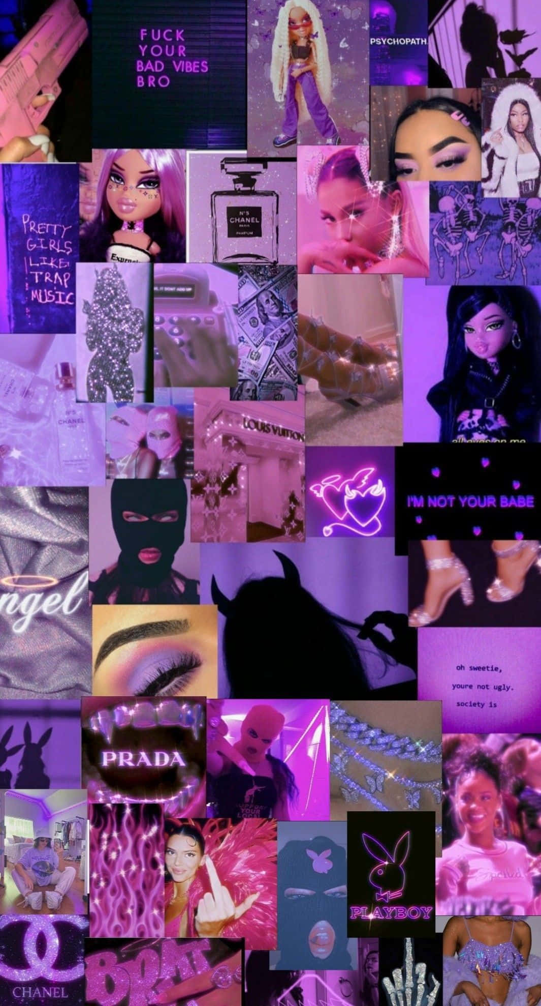 Trippy Aesthetic Baddie, purple, pink, Full HD Phone Wallpaper