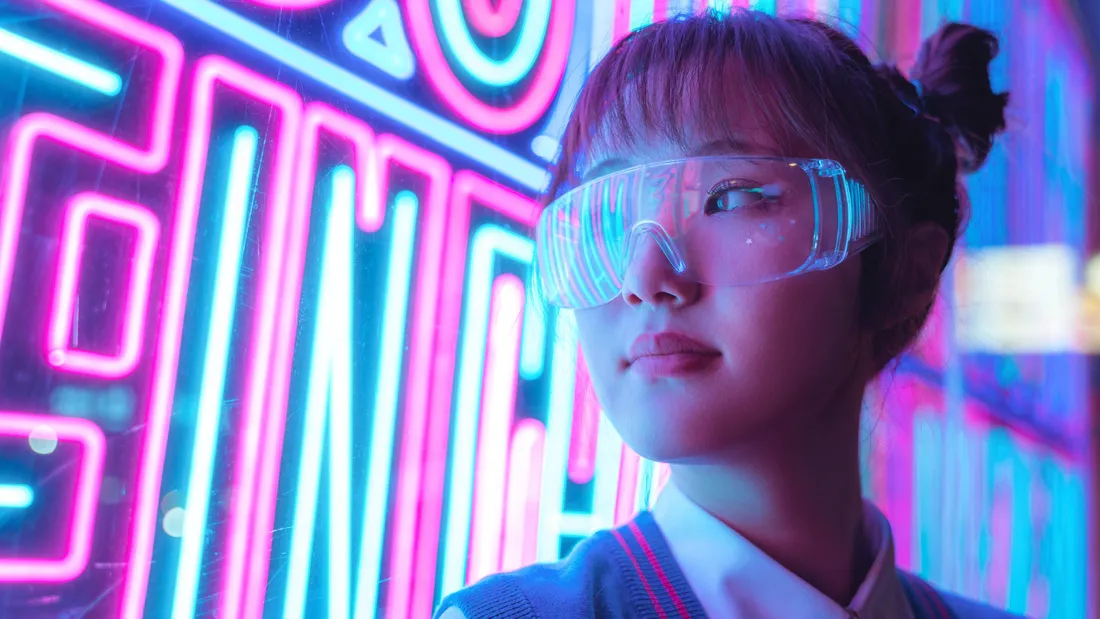 Aesthetic Purple Neon Computer