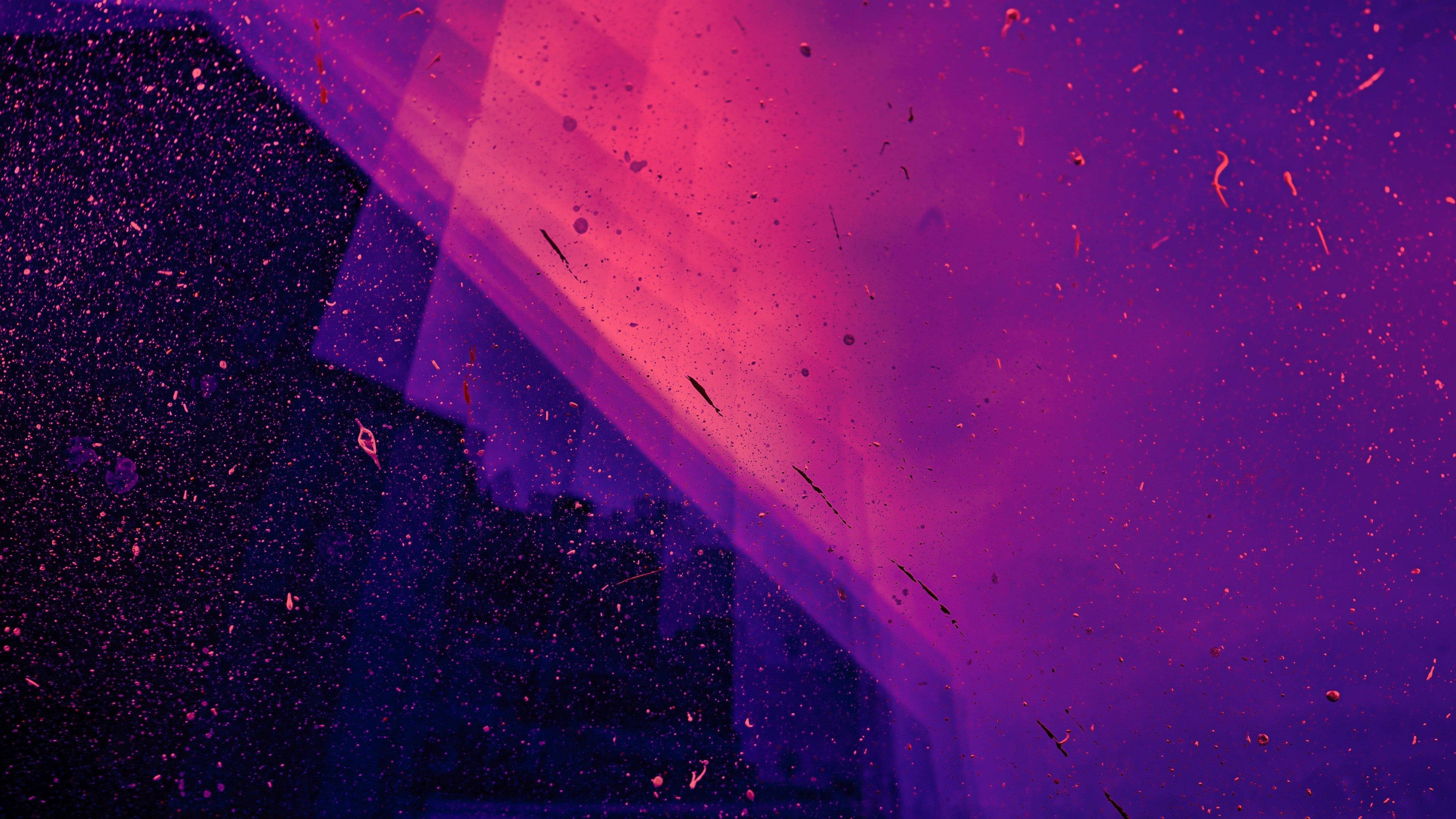 purple neon, cosmic dust, streaks of light, 4K Desktop Wallpaper