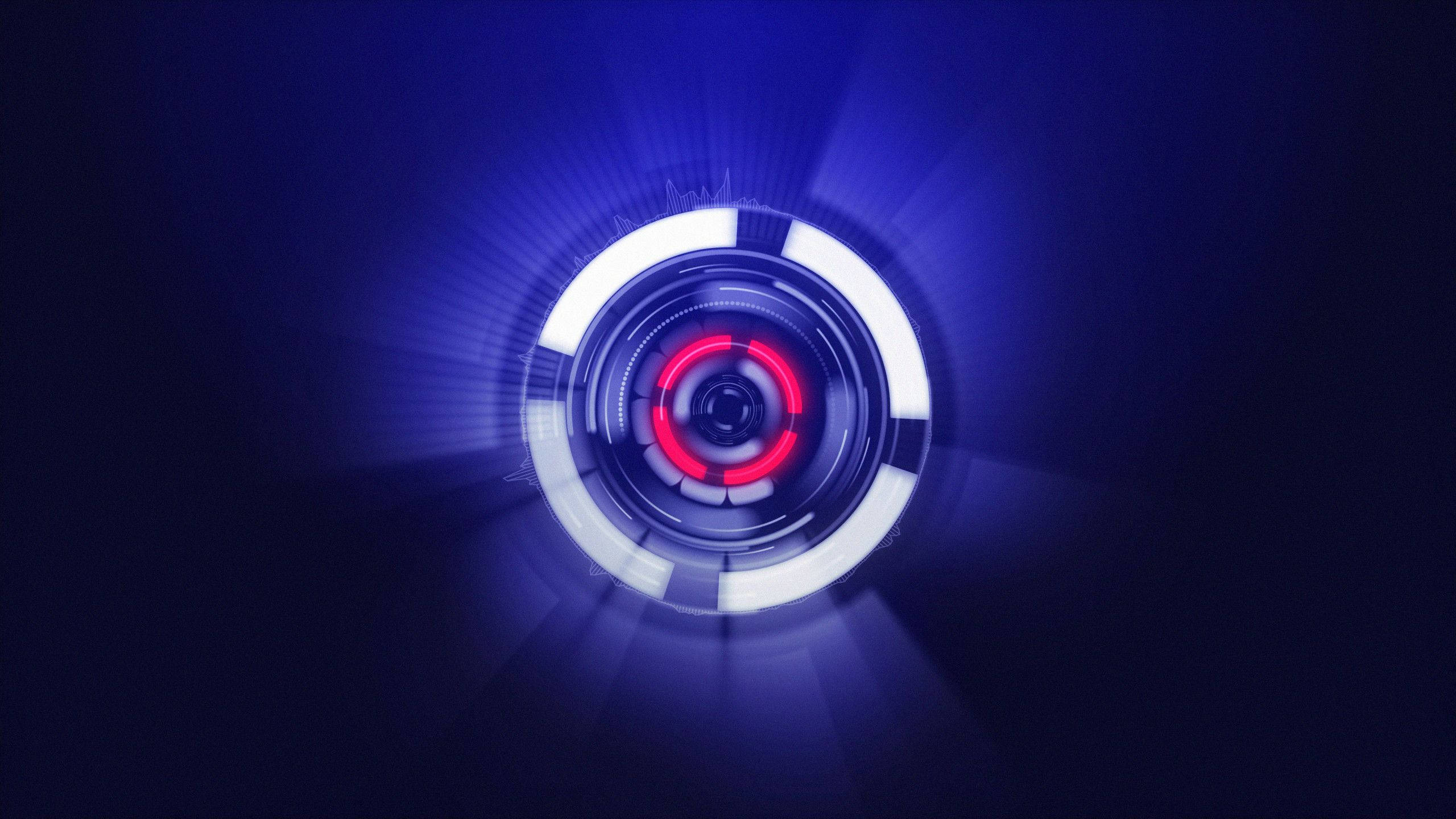 cyber aesthetic purple neon computer screen, futuristic circular interface, red and white rings, 2K Desktop Wallpaper