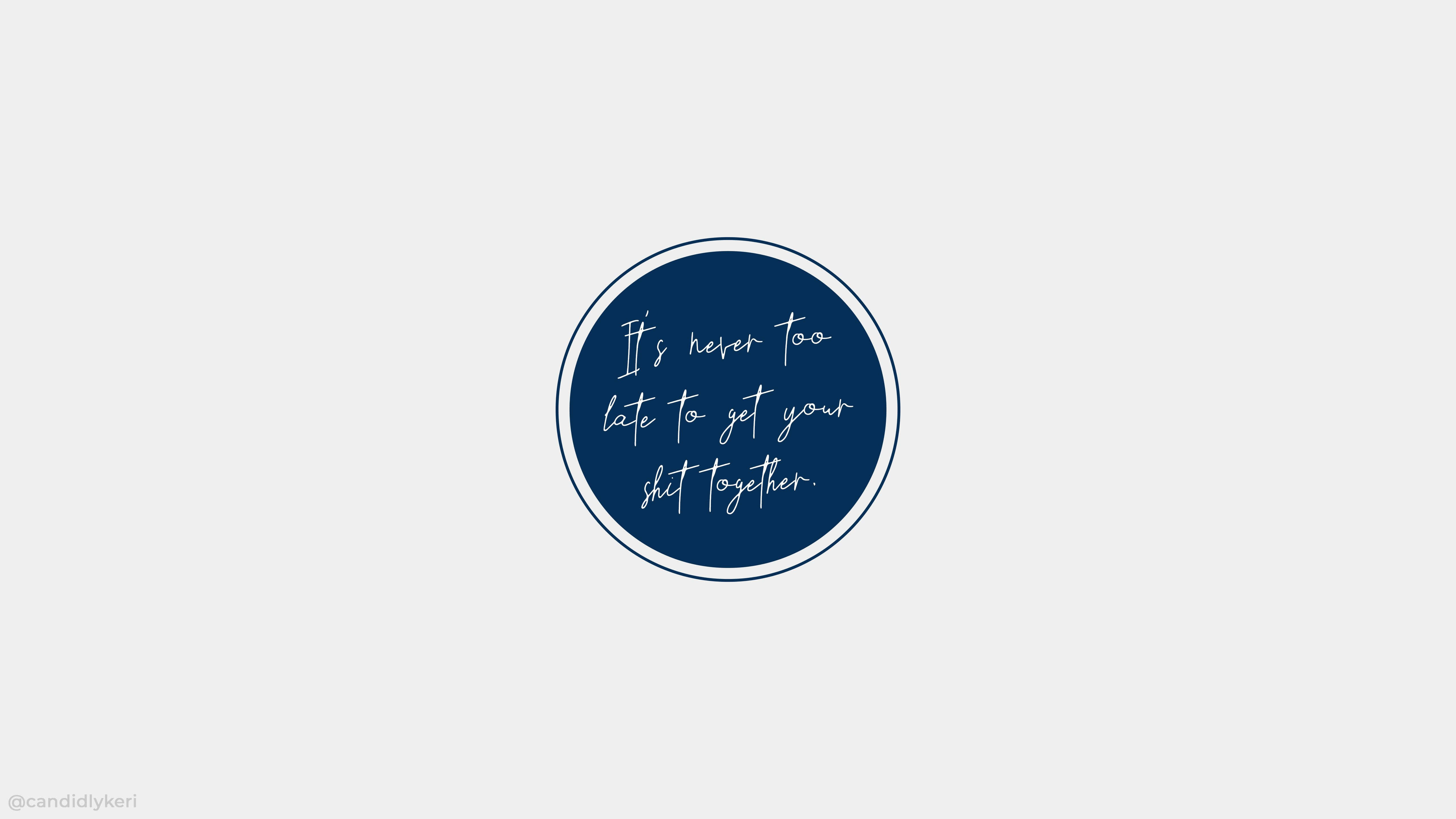 Aesthetic Quotes Desktop, 5120 x 2880, dark blue circular badge, 5K Desktop Wallpaper