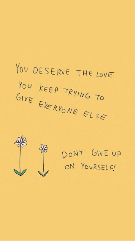 Flower Art Aesthetic Tumblr Quotes, handwritten motivational quote, two simple flower drawings, SD Phone Wallpaper