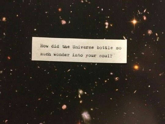 universe, starry cosmic backdrop, typewritten note, SD Desktop Wallpaper