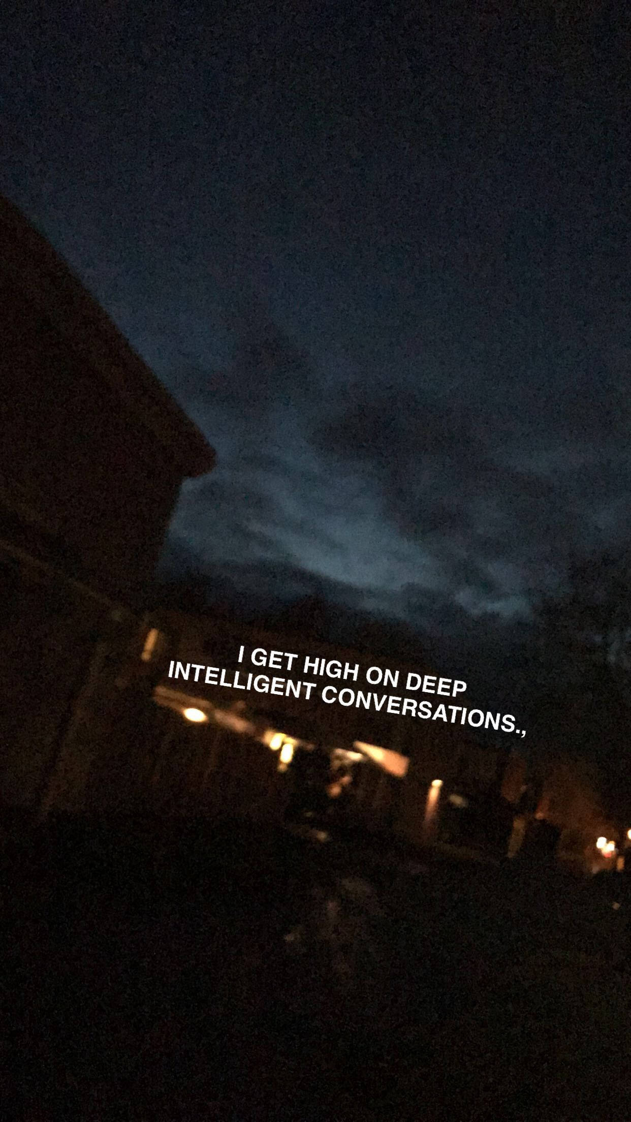 Aesthetic Tumblr Quotes, intelligent conversations, dark night sky, Full HD Phone Wallpaper