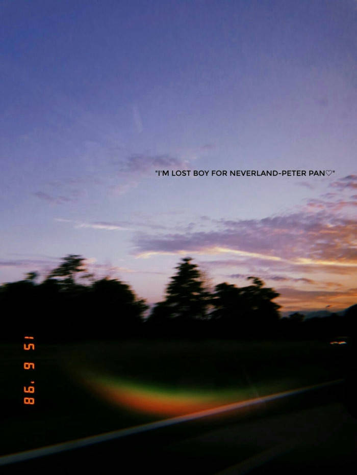 Date Stamp Aesthetic Tumblr Quotes, dusk, purple orange sky, SD Phone Wallpaper