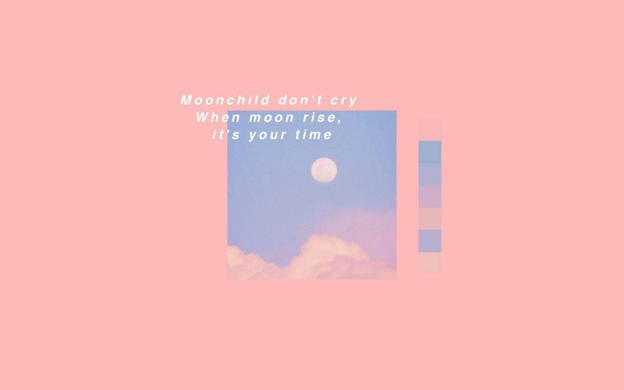Pink Moon Aesthetic, Tumblr Quotes, pastel sky, HD Desktop Wallpaper