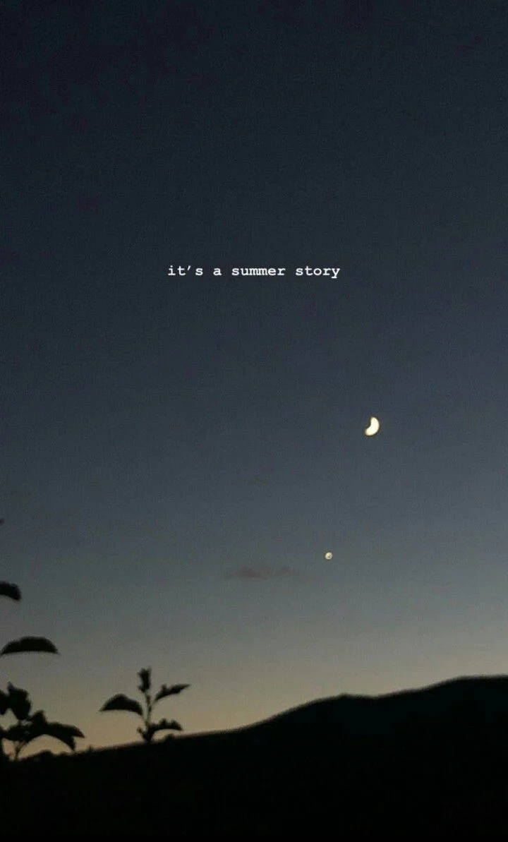 crescent moon, twilight sky, distant stars, SD Phone Wallpaper