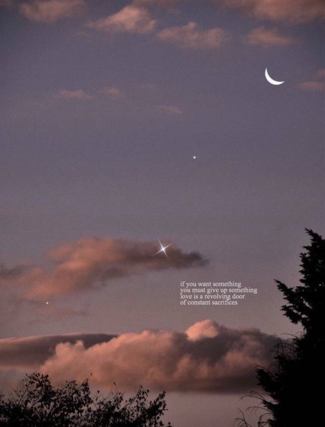 crescent moon, twilight sky, glowing stars, SD Phone Wallpaper