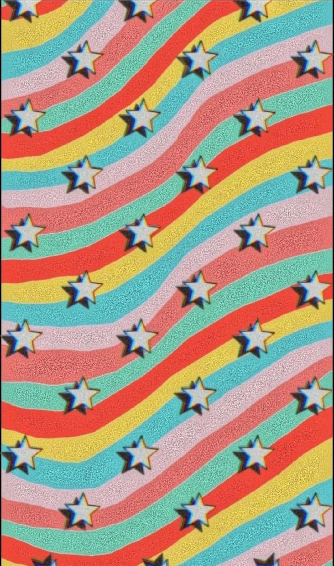 Aesthetic Rainbow Mobile, rainbow colors, white stars, HD Phone Wallpaper