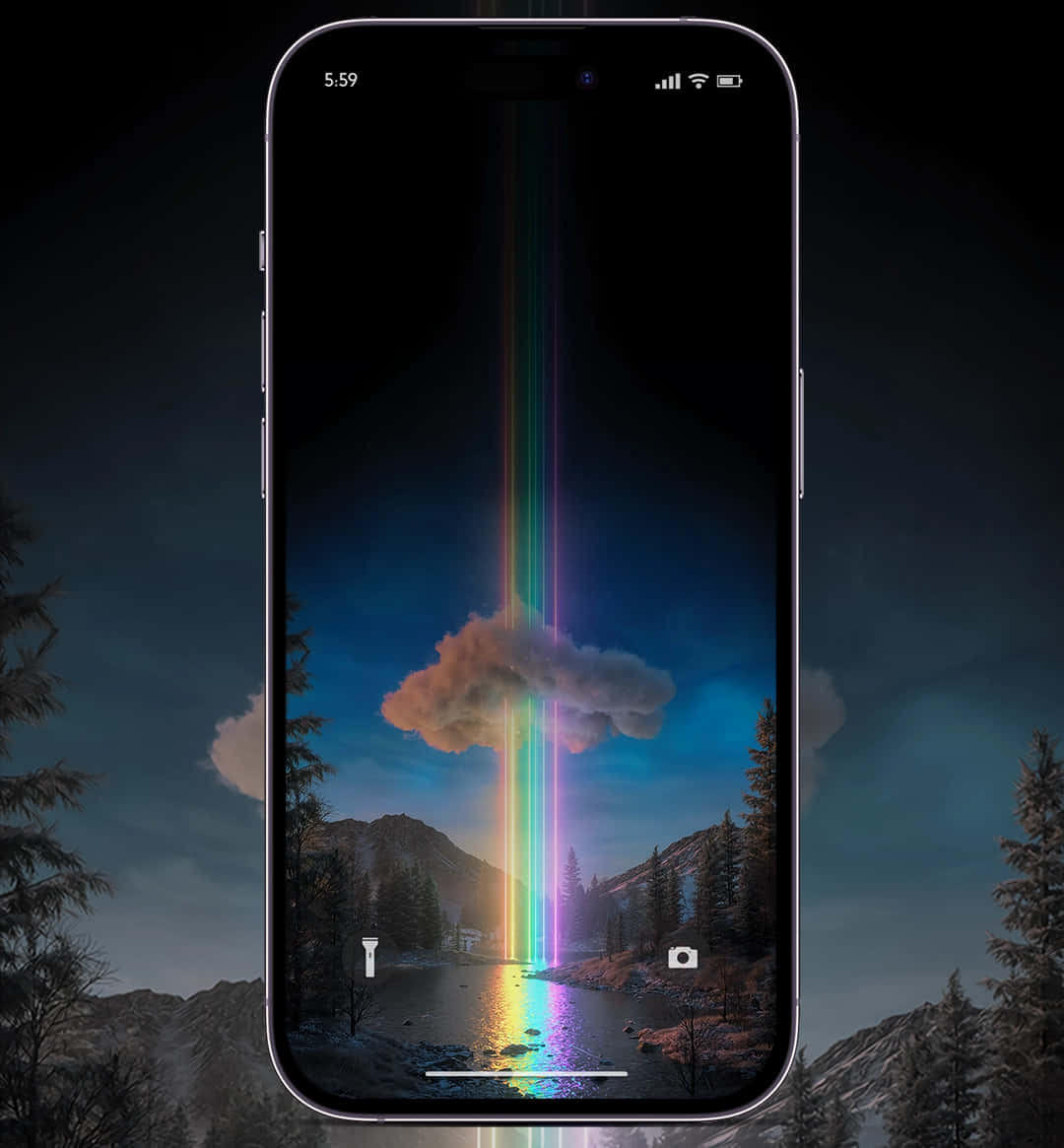 Aesthetic Rainbow, rainbow beam, cloud, SD Phone Wallpaper