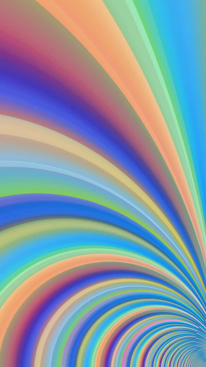 Aesthetic Rainbow Mobile, rainbow-colored, curved bands, HD Phone Wallpaper