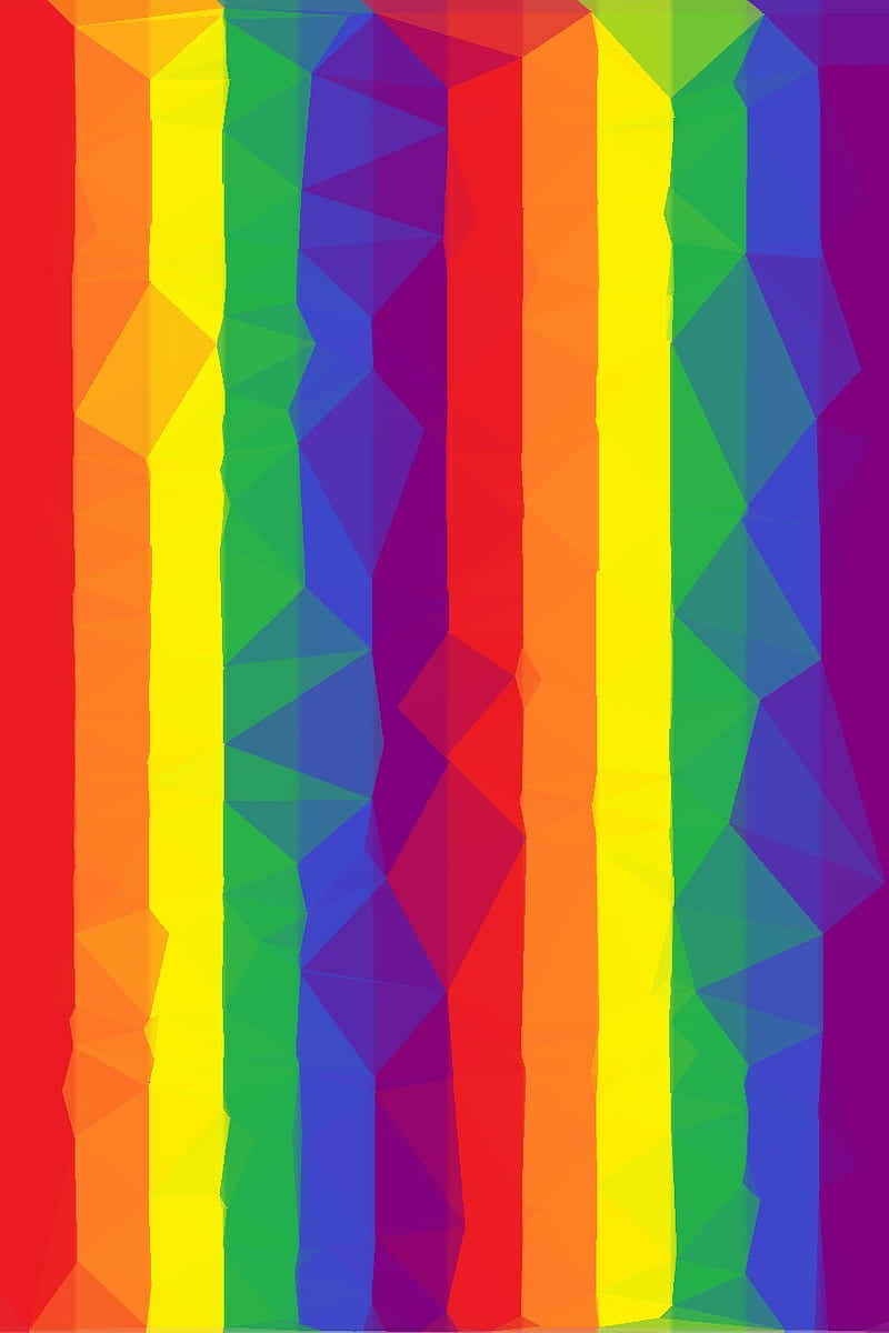 Aesthetic Rainbow Mobile, rainbow stripes, geometric polygonal pattern, SD Phone Wallpaper