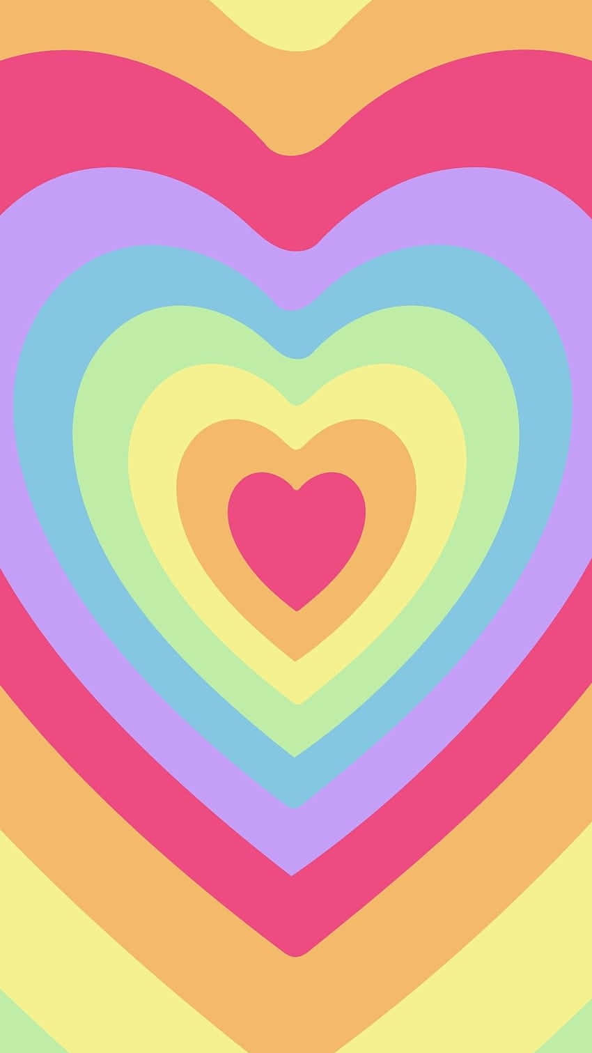 Heart-Shaped Aesthetic Rainbow Mobile, rainbow hues, soft pastel background, HD Phone Wallpaper