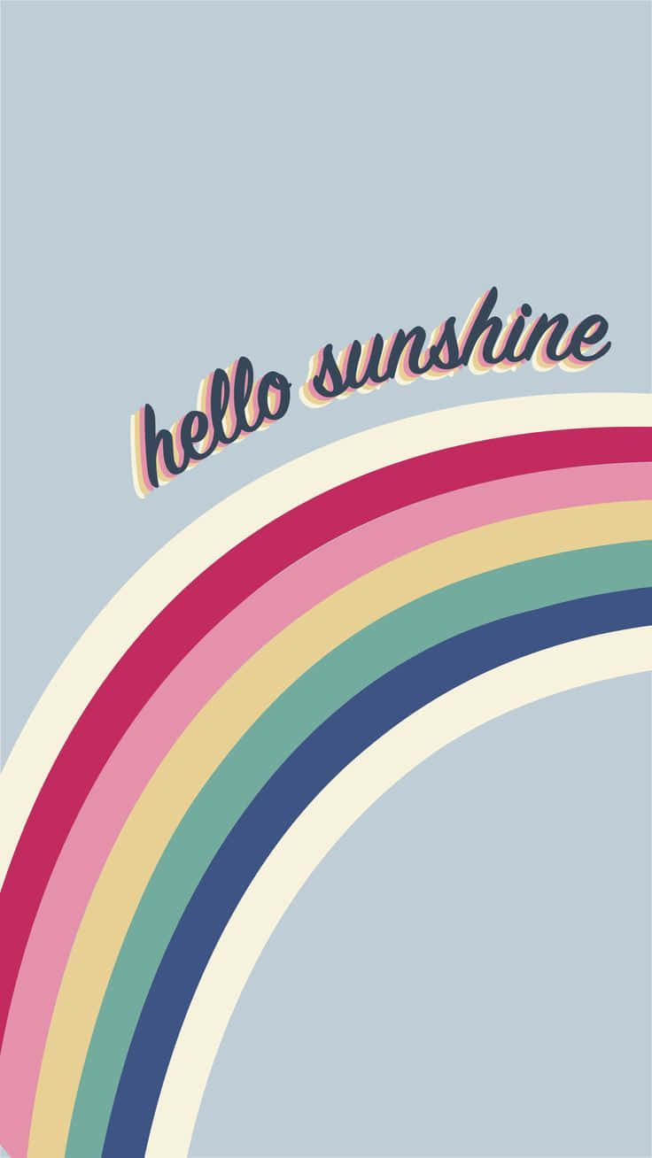 Aesthetic Rainbow Mobile, rainbow, soft blue background, HD Phone Wallpaper