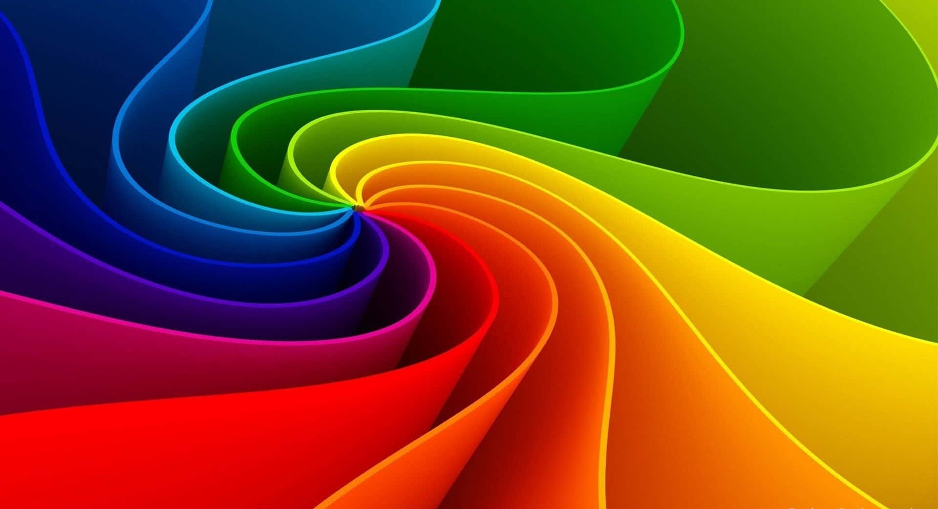 vibrant rainbow-colored ribbons, hypnotic spiral, dynamic abstract pattern, Full HD Desktop Wallpaper