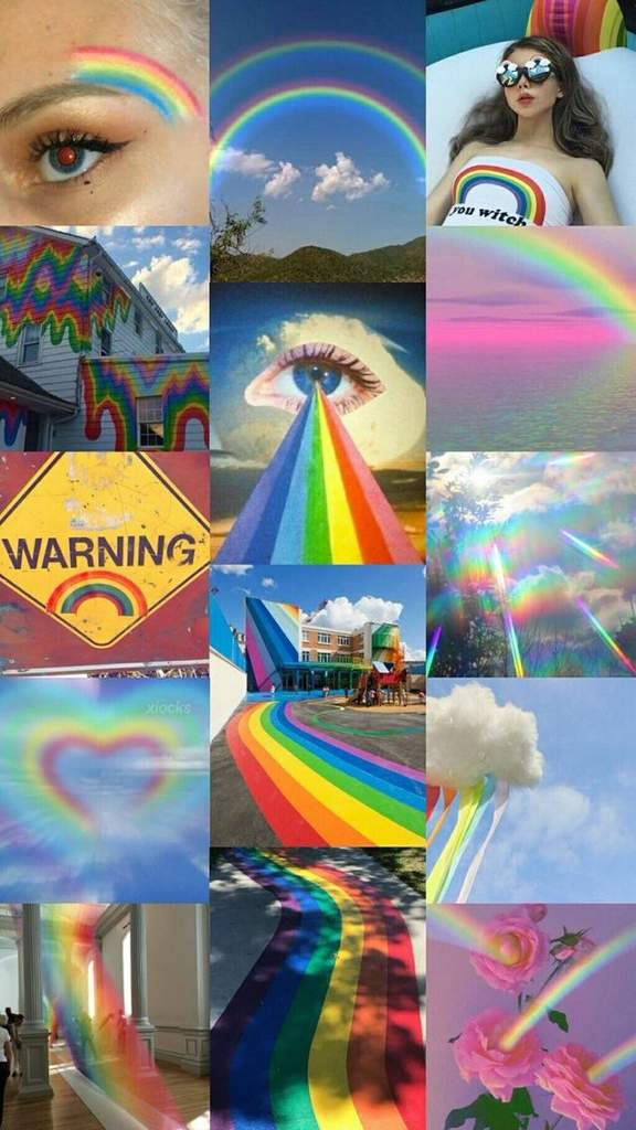 rainbow, eyes, skies, SD Phone Wallpaper