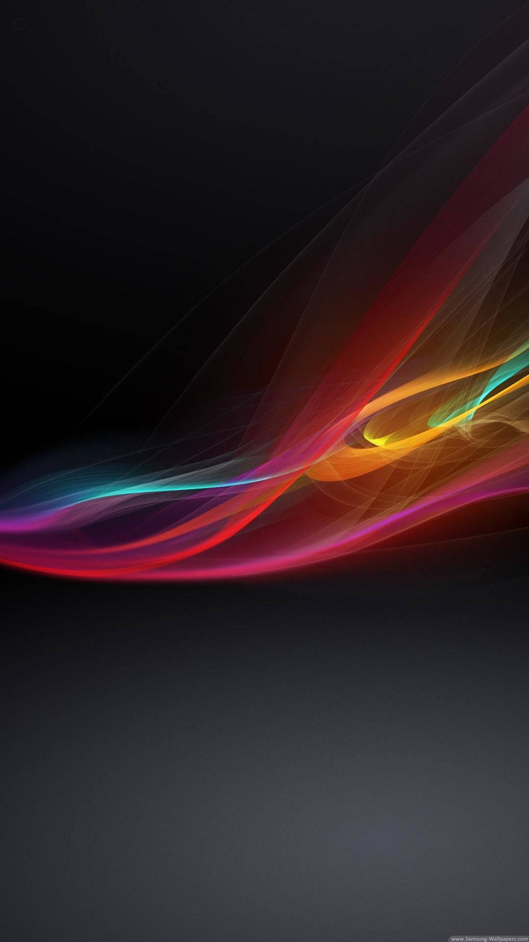 neon ribbons, vibrant neon, dark gradient background, Full HD Phone Wallpaper