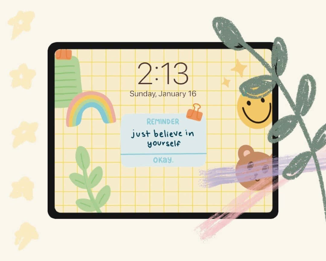 Aesthetic Reminder, rainbow, smiling sun, SD Desktop Wallpaper