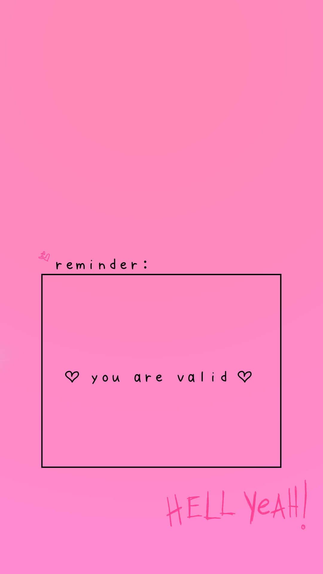 Aesthetic Reminder, pink background, black rectangle, Full HD Phone Wallpaper