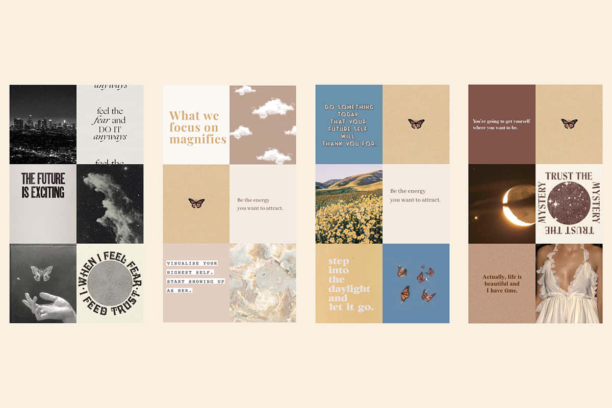 Aesthetic Reminder, butterflies, soft pastel tones, SD Desktop Wallpaper