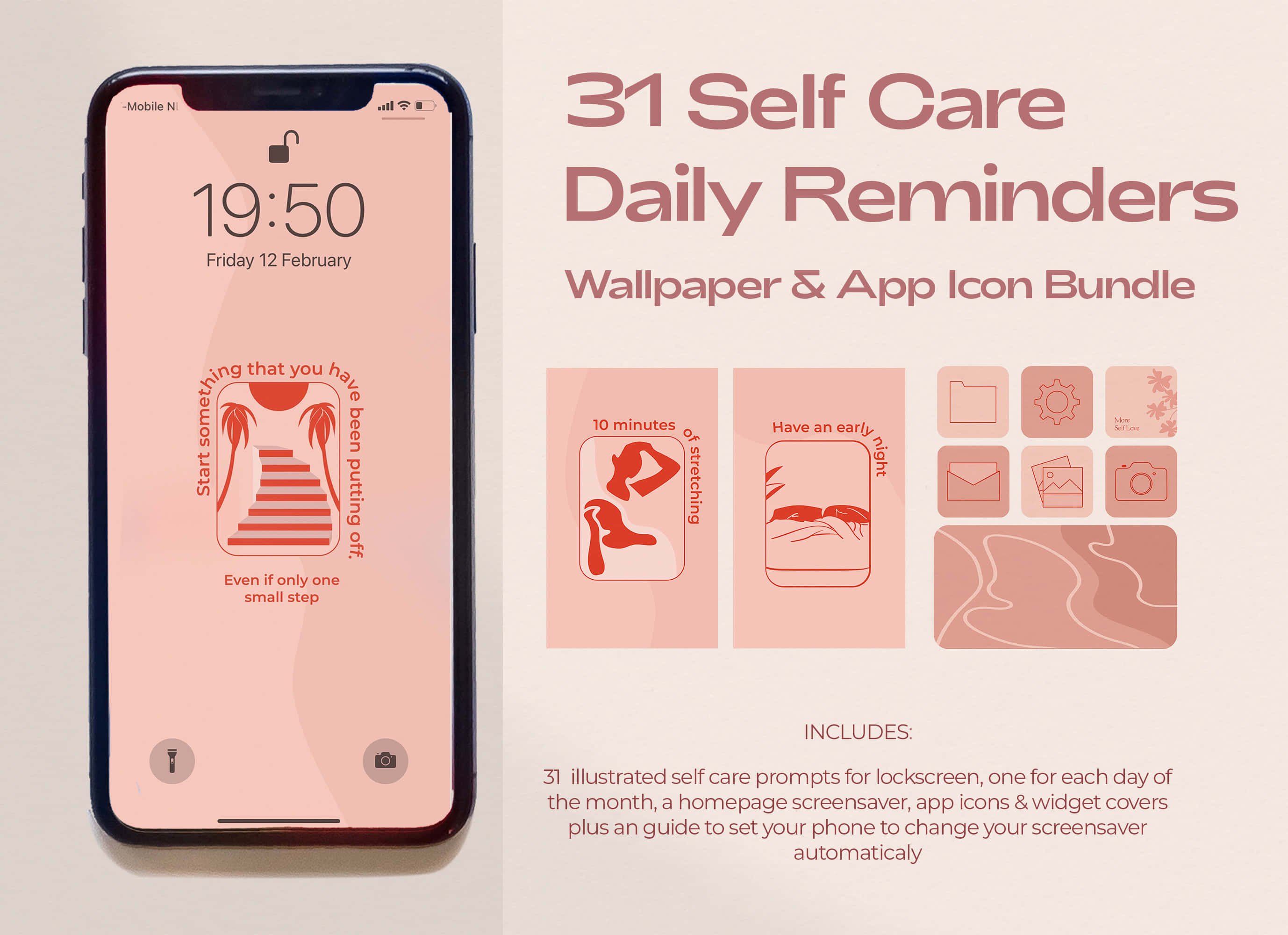 Aesthetic Reminder, soft pink, self-care wallpaper, 2K Desktop Wallpaper