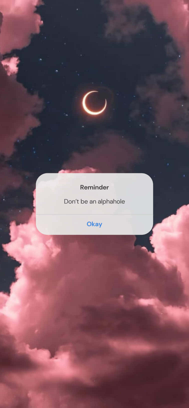 crescent moon, pink clouds, phone reminder, HD Phone Wallpaper