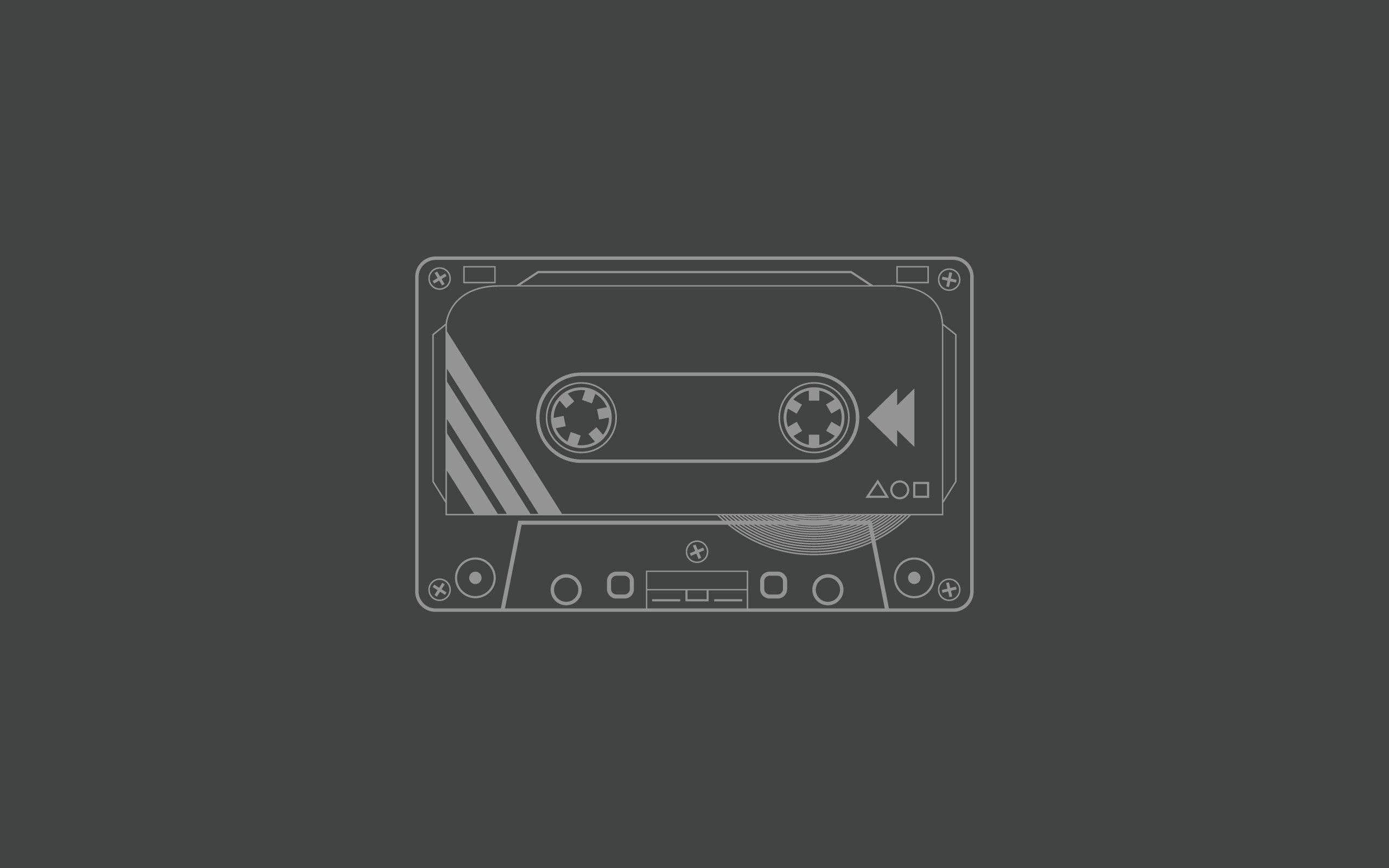minimalist, aesthetic retro, cassette tape, 2K Desktop Wallpaper