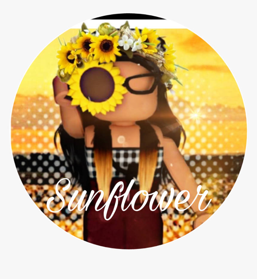 Aesthetic Roblox Girl, sunflower crown, glasses, SD Phone Wallpaper