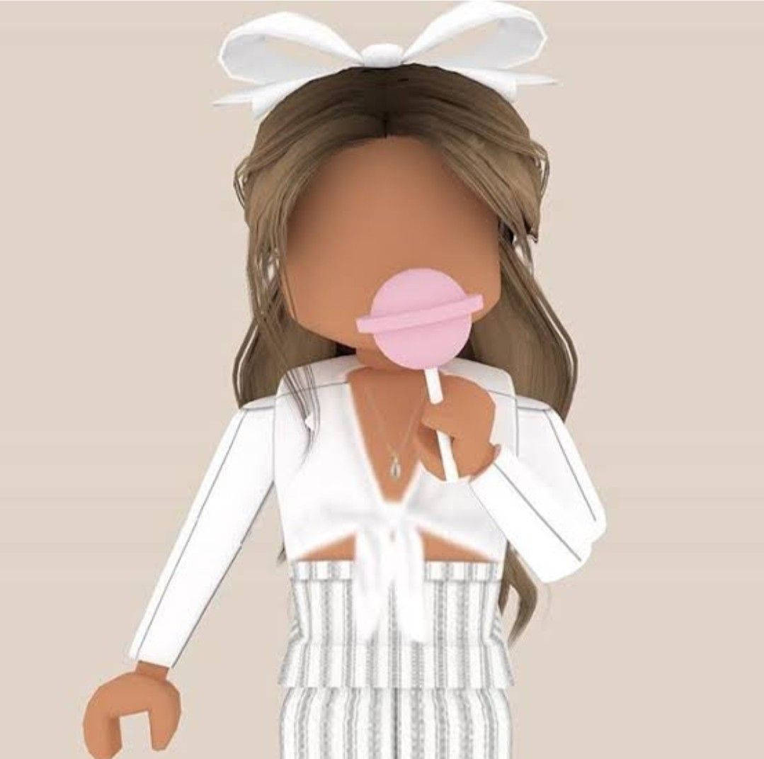 Aesthetic Roblox Girl, Roblox-style avatar, brown hair, SD Desktop Wallpaper