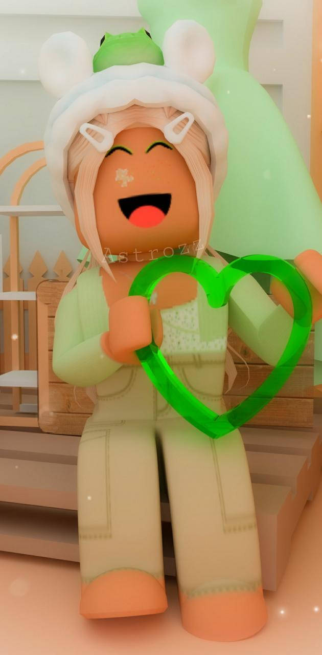 Aesthetic Roblox Girl, bunny ears, frog hat, HD Phone Wallpaper