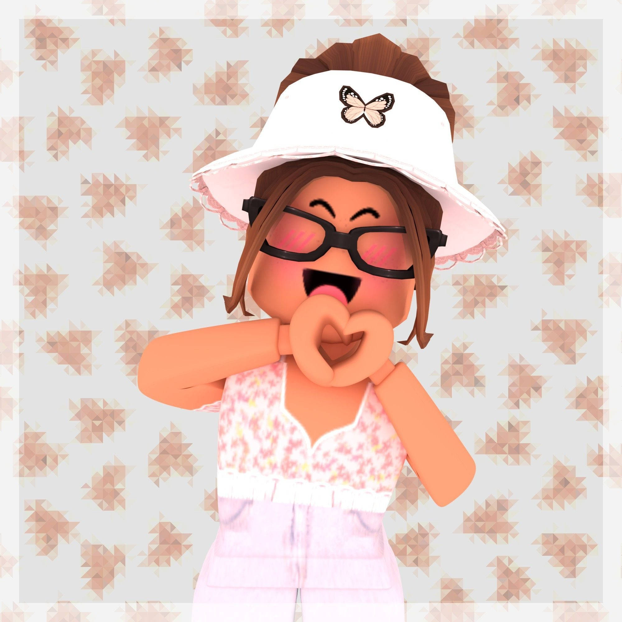 Roblox, brown hair, glasses, Full HD Desktop Wallpaper