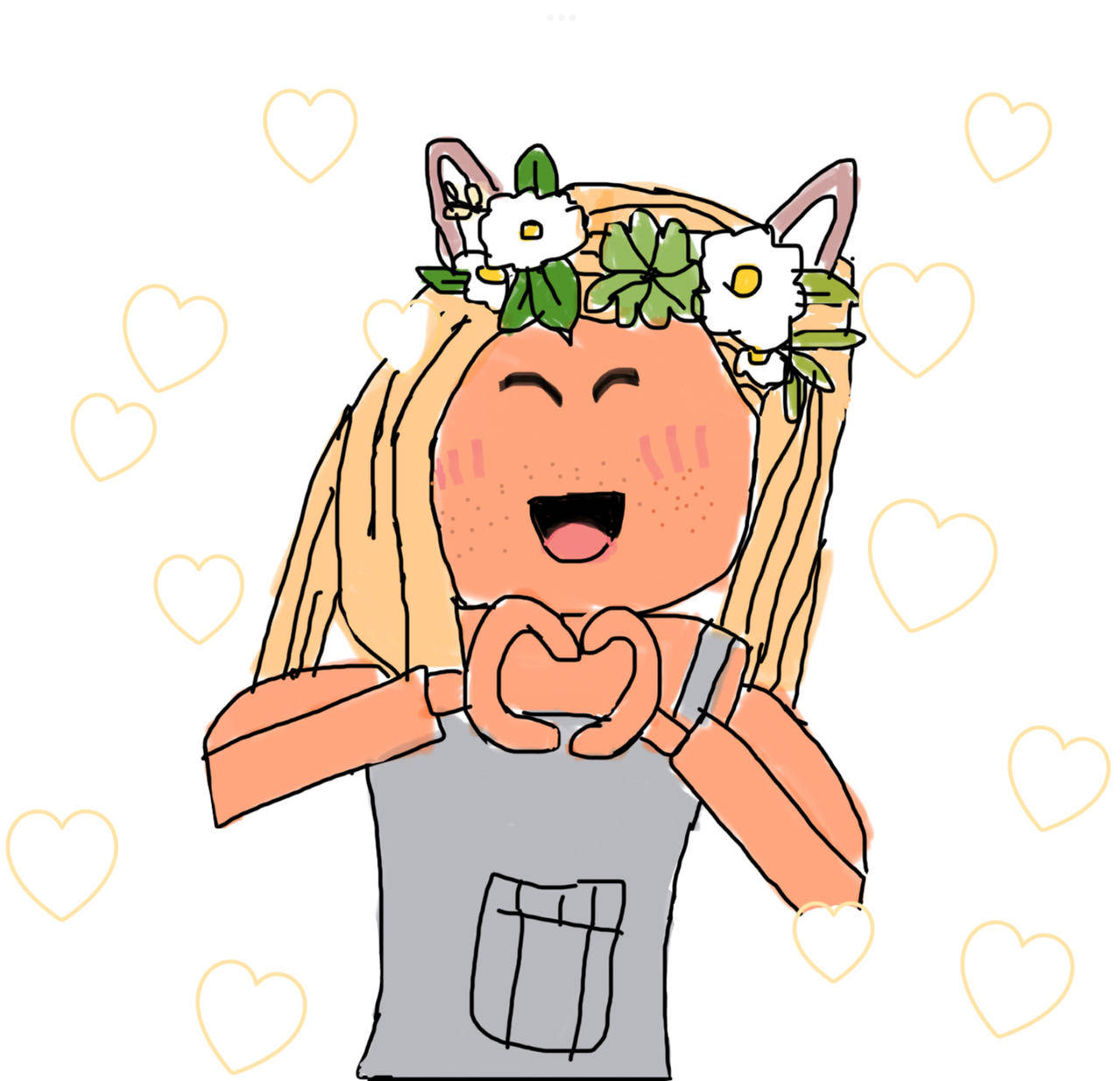 Aesthetic Roblox, flower crown, cat ears, HD Desktop Wallpaper