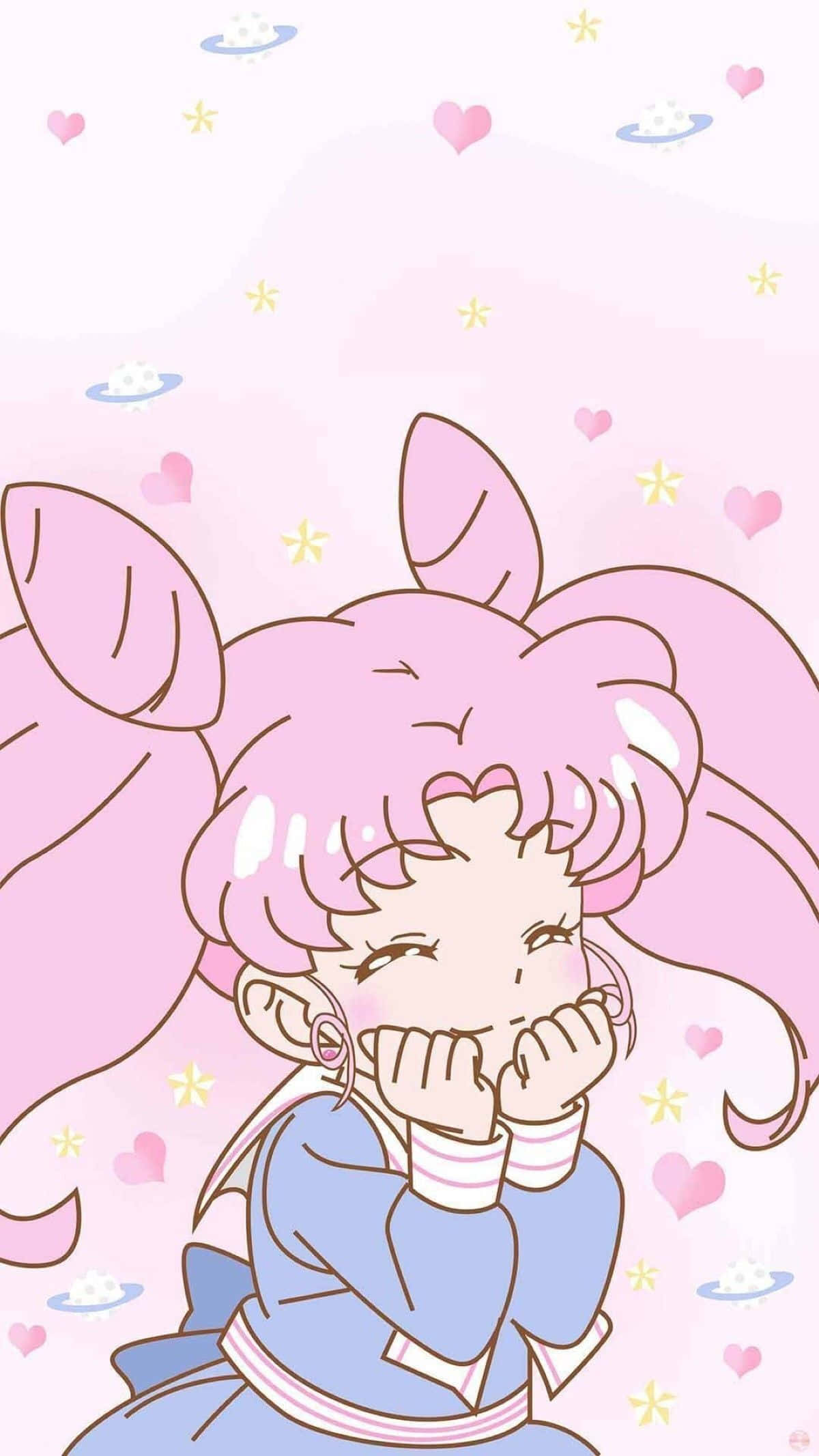 Sailor Moon, pink hair, bunny ears, Full HD Phone Wallpaper