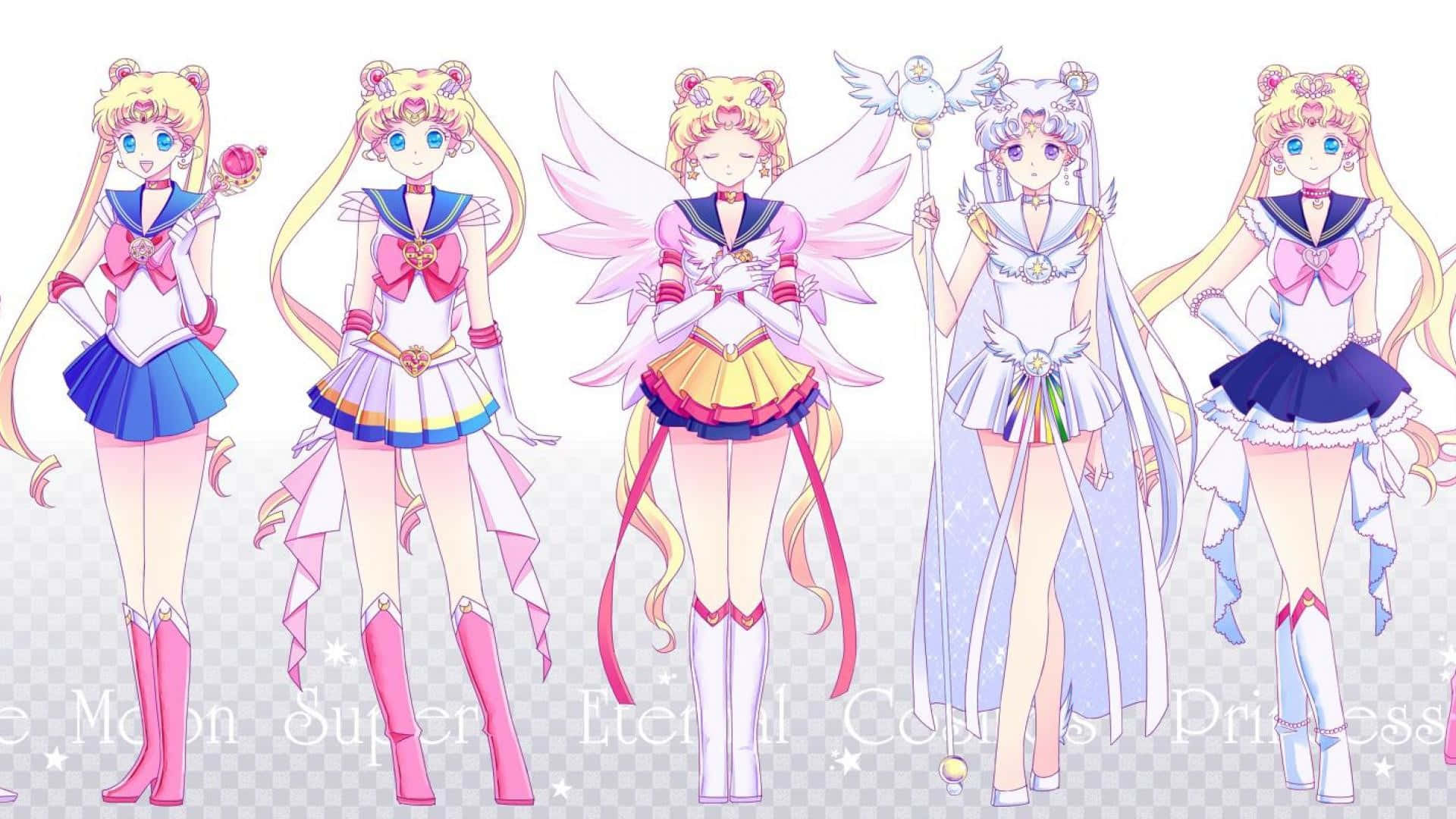 Sailor Moon, anime-style, magical outfits, Full HD Desktop Wallpaper