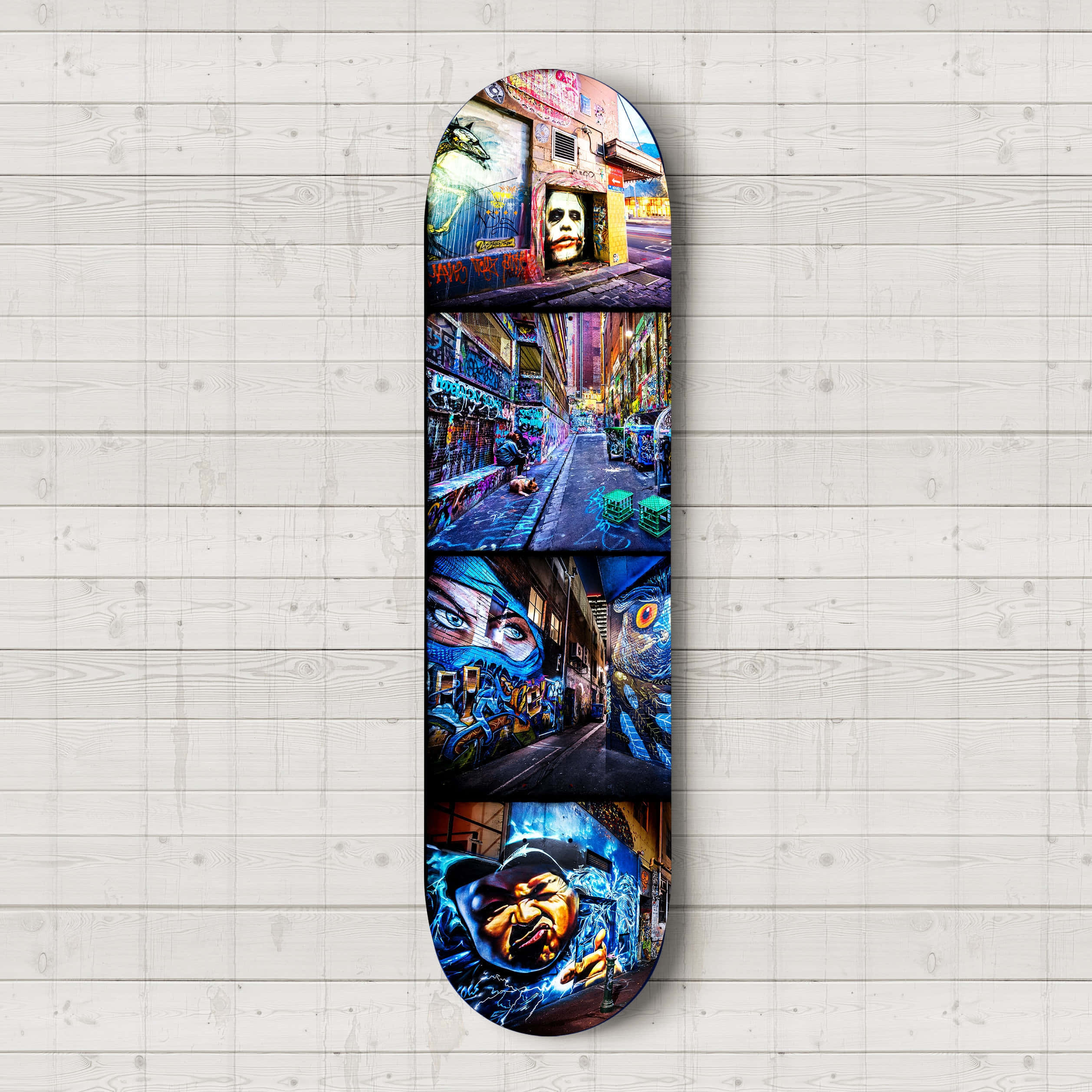 urban art skateboard deck, vibrant graffiti art, urban street scenes, Full HD Desktop Wallpaper