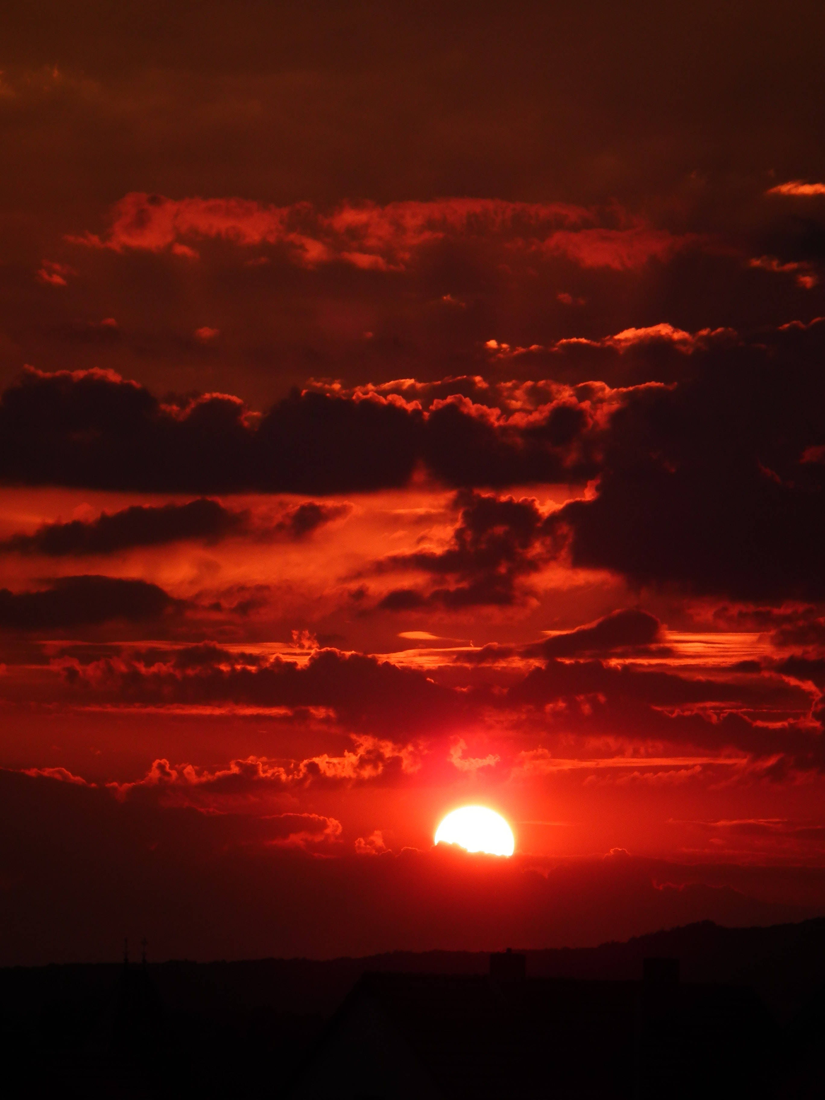 Aesthetic Sky, red, sunset, 2K Phone Wallpaper