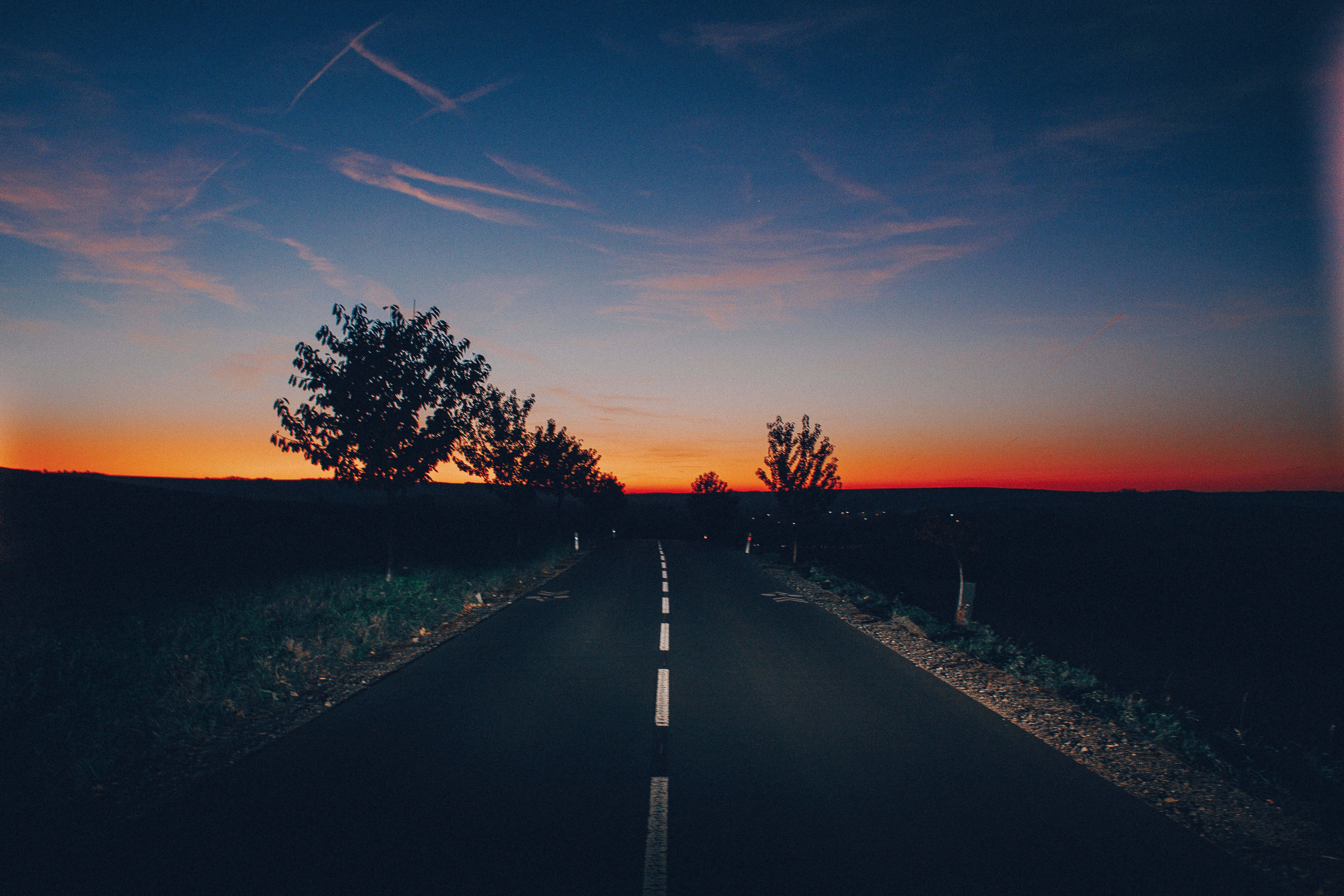 Aesthetic Sky, twilight sky, fiery orange, 5K Desktop Wallpaper
