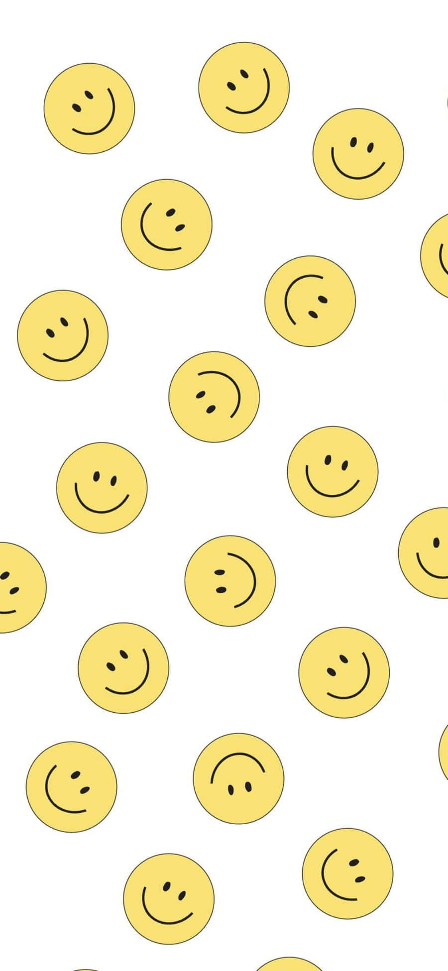Aesthetic Smiley Face, yellow smiley faces, black features, Full HD Phone Wallpaper