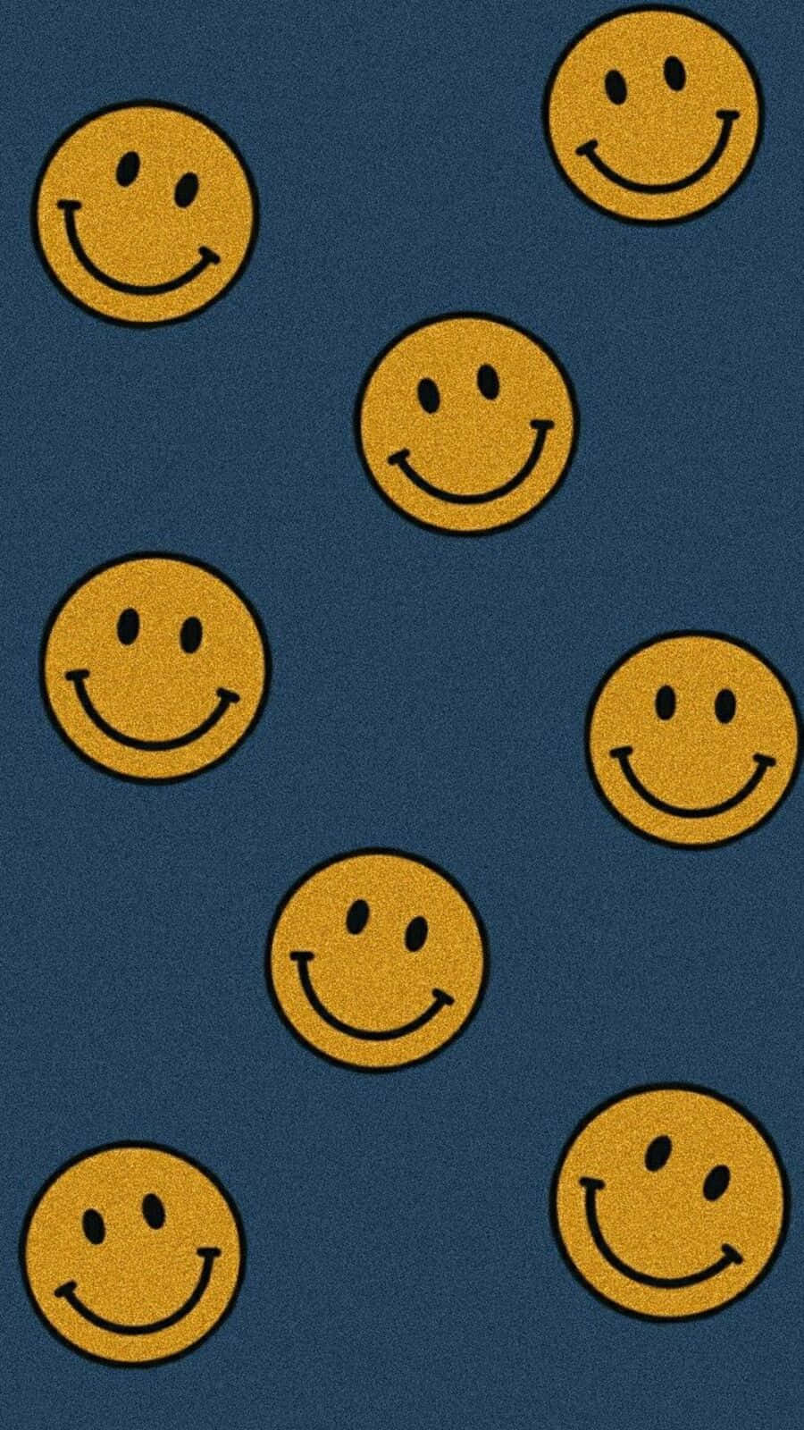 aesthetic smiley face, yellow smiley faces, textured navy blue background, HD Phone Wallpaper