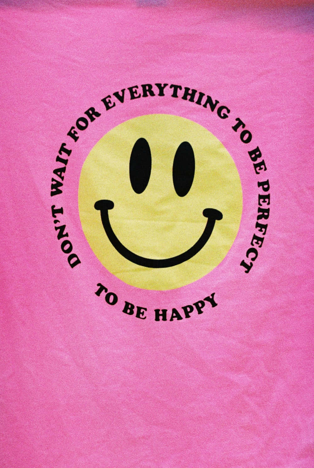Aesthetic Smiley Face, vibrant pink fabric, bold yellow smiley face, HD Phone Wallpaper