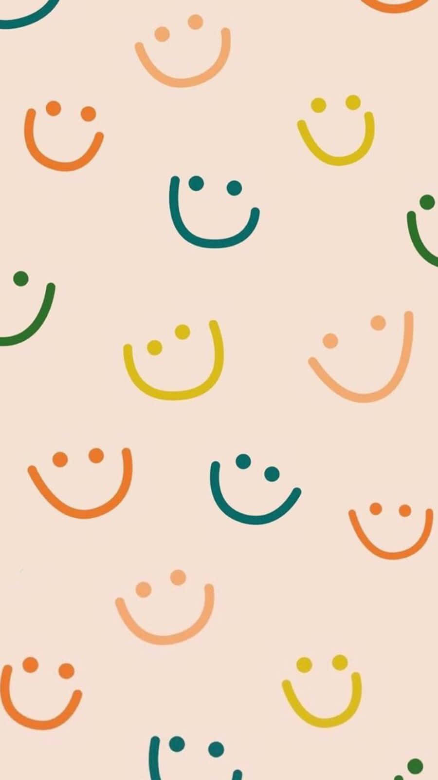 aesthetic smiley face, colorful minimalist smiley faces, soft beige background, HD Phone Wallpaper