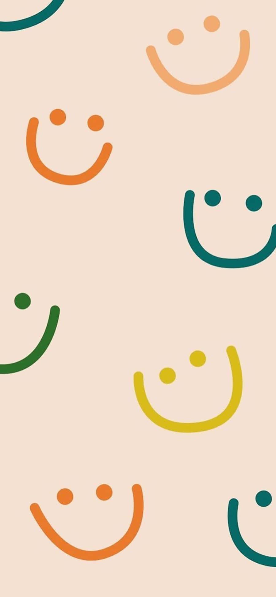 aesthetic smiley face, neon smiley face, pastel background, Full HD Phone Wallpaper