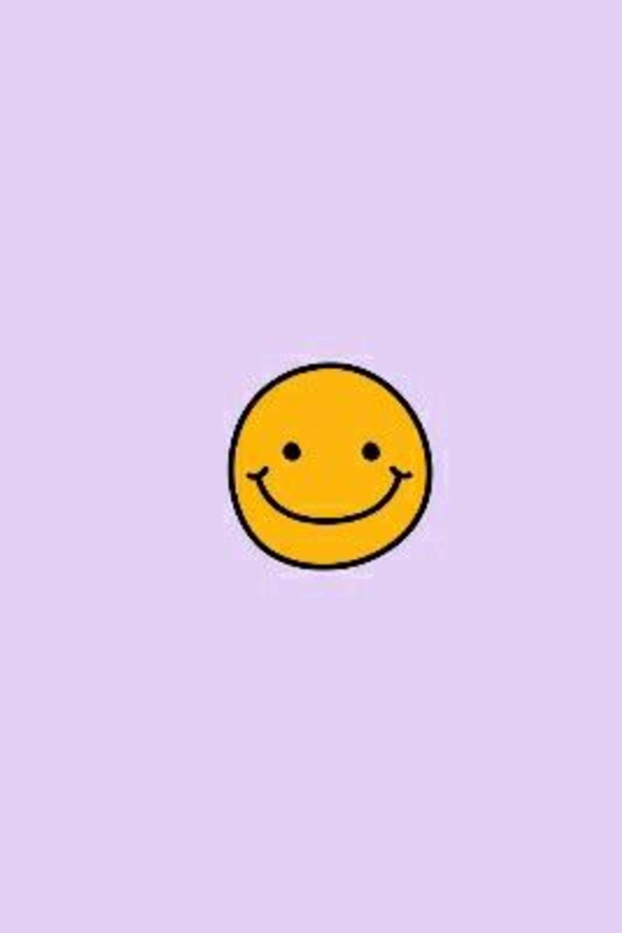 Aesthetic Smiley Face, yellow smiley face, black outline, 2K Phone Wallpaper