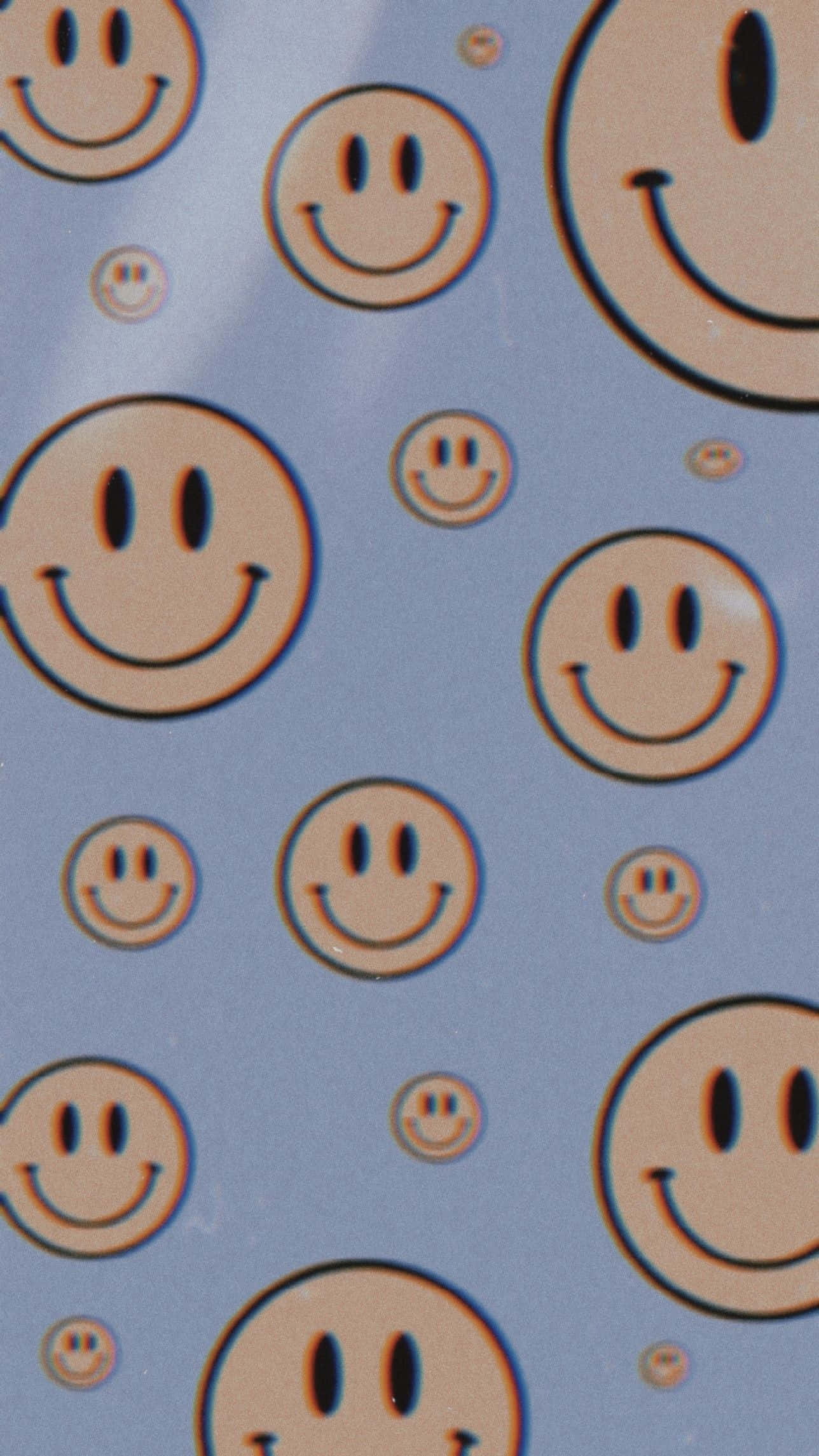 aesthetic smiley face, beige smiley faces, black outlines, Full HD Phone Wallpaper