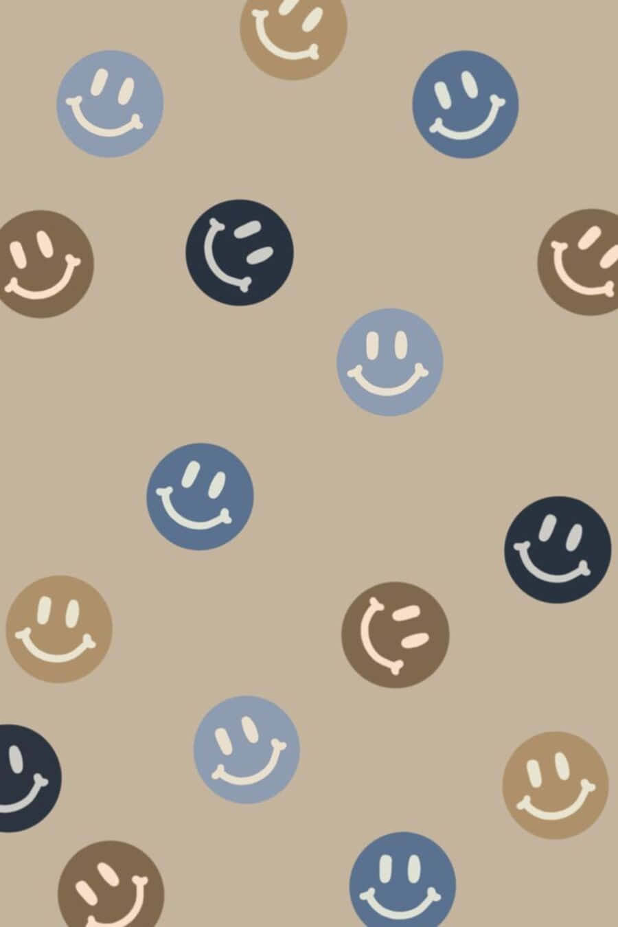 Aesthetic Smiley Face, blue, brown, HD Phone Wallpaper