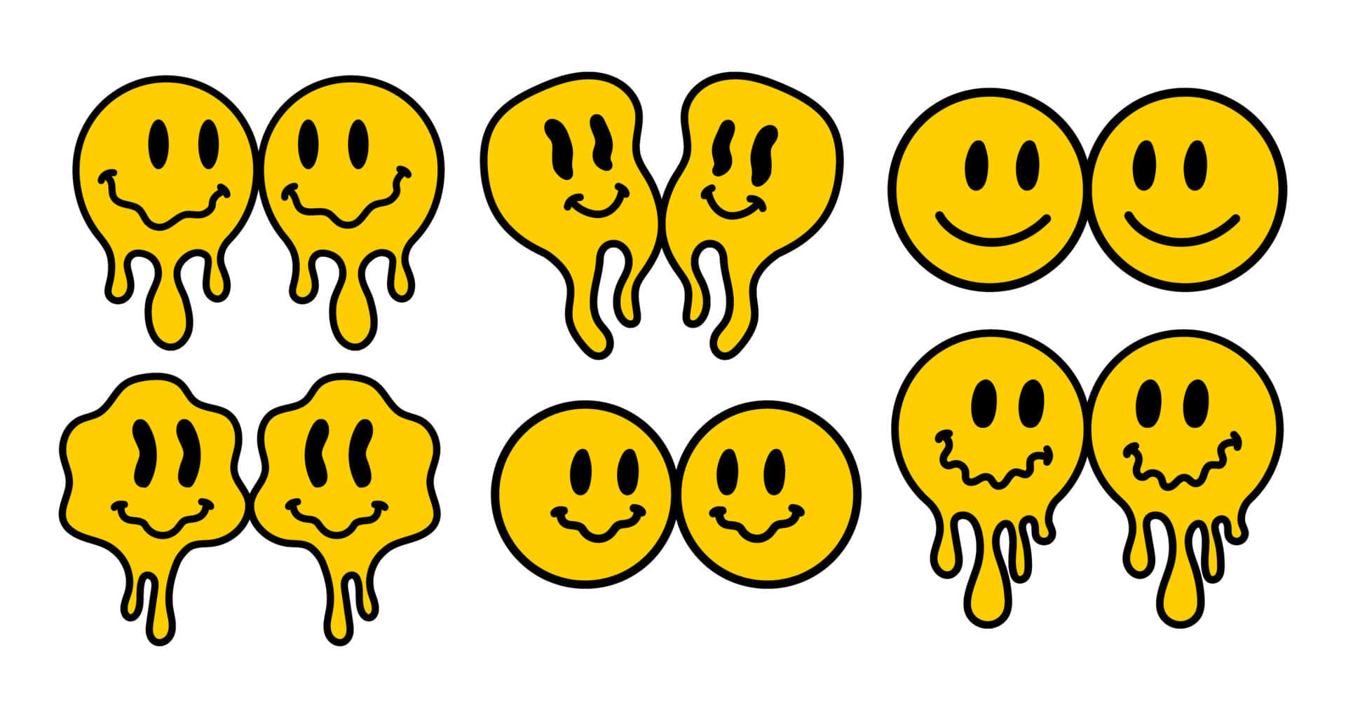 dripping drawing aesthetic, trippy smiley face, yellow smiley faces, Full HD Desktop Wallpaper